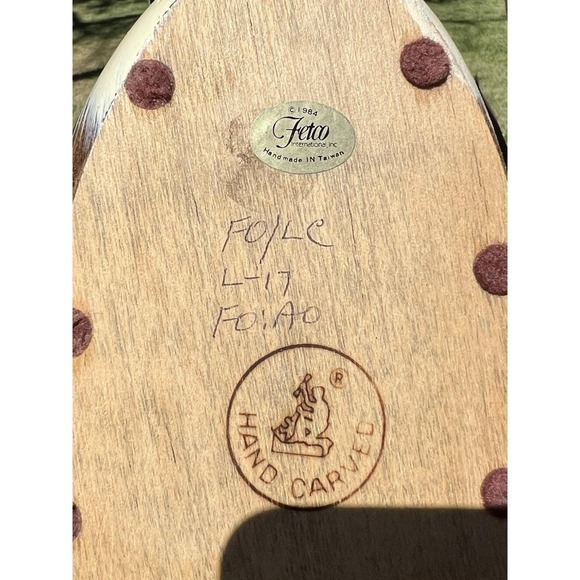 VTG Fetco Hand Carved Hand Painted Wooden Duck Decoy Glass Eyes 16" Bill To Tail - Picture 8 of 16